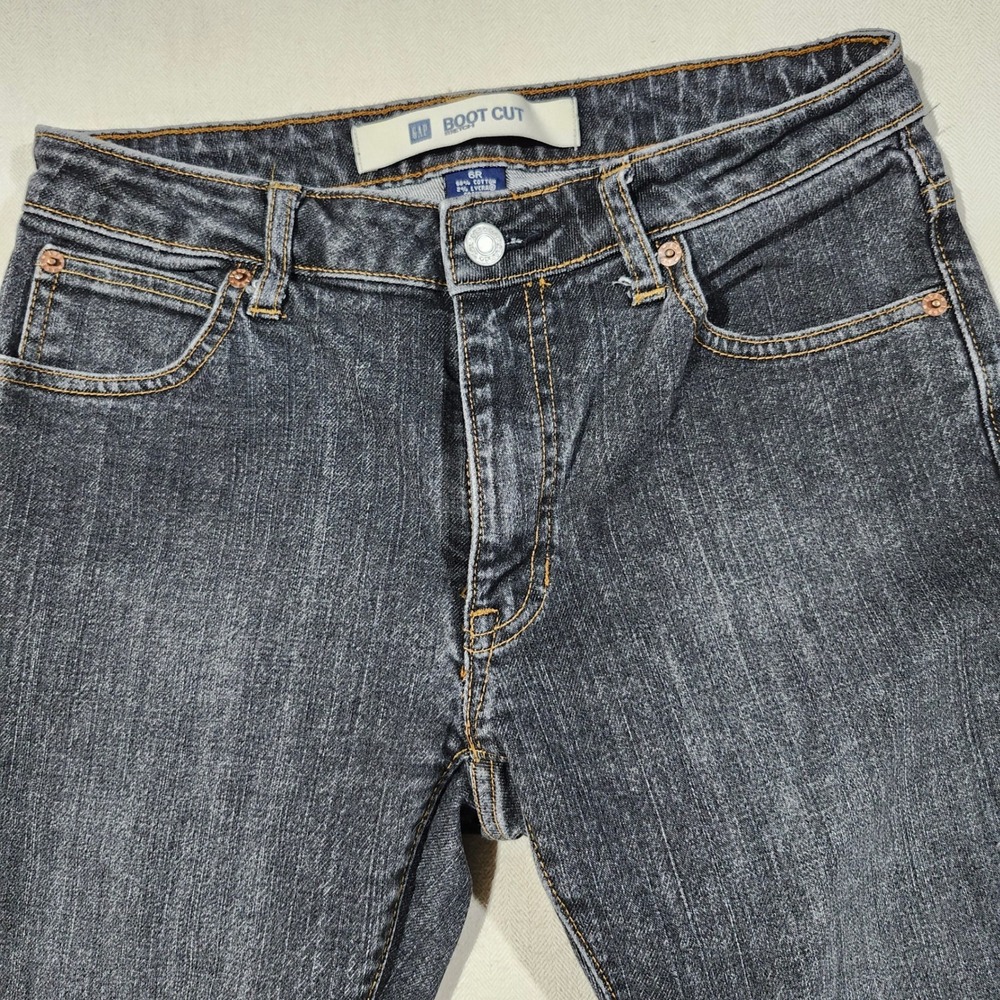 Gap Factory Womens Bootcut Stretch Jeans Dark Wash Black Size 6R Mid Rise Denim